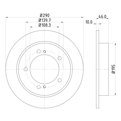 Bremsscheibe Hella 8DD 355 117-941 f&uuml;r Suzuki Toyota Vorderachse