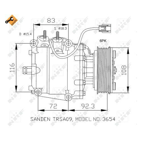 Kompressor Klimaanlage Nrf 32072 Easy Fit f&uuml;r Honda