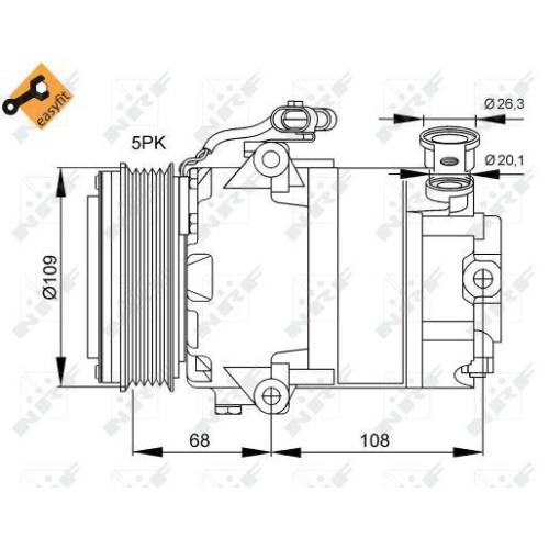 Kompressor Klimaanlage Nrf 32083 Easy Fit f&uuml;r Opel Vauxhall