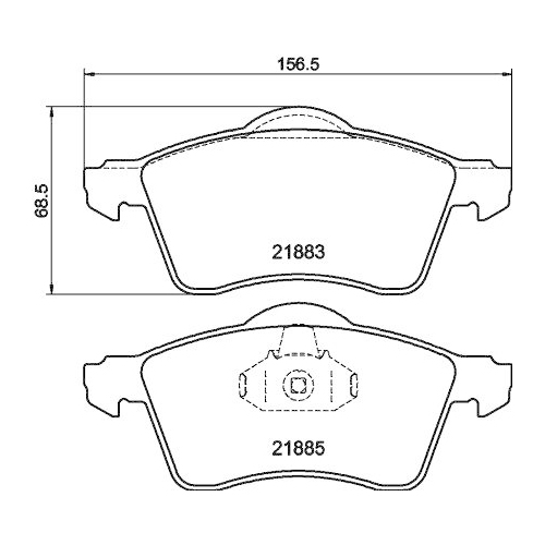 Bremsbelagsatz Scheibenbremse Hella 8DB 355 008-011 f&uuml;r Audi Seat Skoda VW