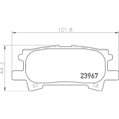 Bremsbelagsatz Scheibenbremse Hella 8DB 355 010-621 f&uuml;r Toyota Lexus Hinterachse