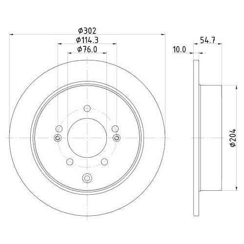 Bremsscheibe Hella 8DD 355 126-911 Pro f&uuml;r Kia Hinterachse