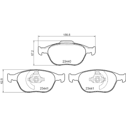 Brake Pad Set Disc Brake Hella 8DB 355 012-111 for Ford Front Axle