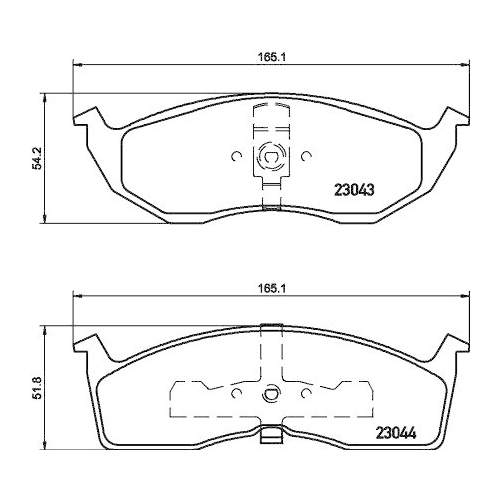 Bremsbelagsatz Scheibenbremse Hella 8DB 355 007-941 f&uuml;r Chrysler Dodge