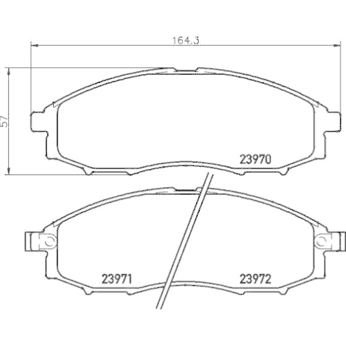 Bremsbelagsatz Scheibenbremse Hella 8DB 355 010-671 f&uuml;r Nissan Infiniti