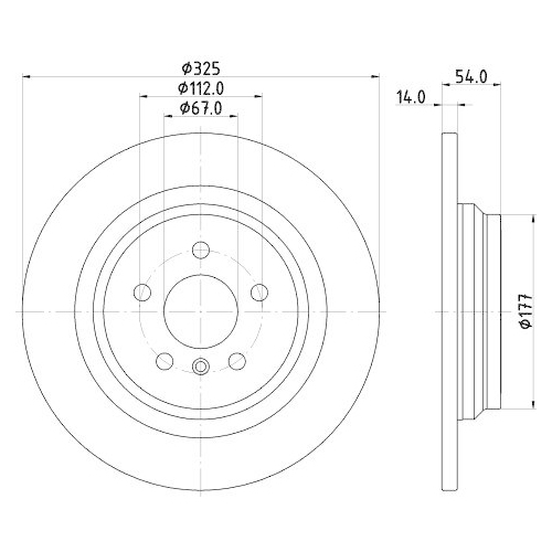 Bremsscheibe Hella 8DD 355 122-861 Pro High Carbon f&uuml;r Mercedes Benz Hinterachse