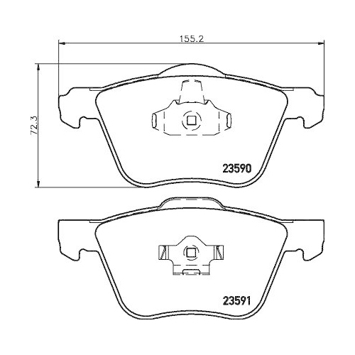 Bremsbelagsatz Scheibenbremse Hella 8DB 355 011-571 f&uuml;r Volvo Volvo Asia