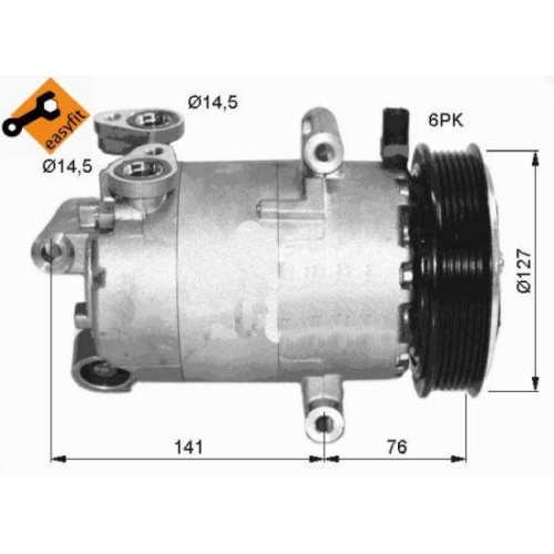 Kompressor Klimaanlage Nrf 32411 Easy Fit für Citroën Fiat Ford Peugeot