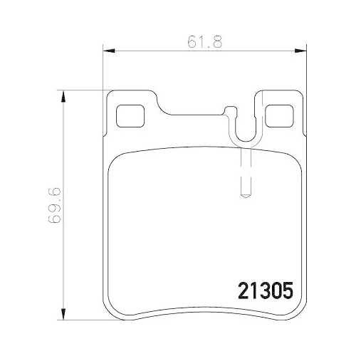 Bremsbelagsatz Scheibenbremse Hella 8DB 355 007-581 f&uuml;r Chrysler Mercedes Benz