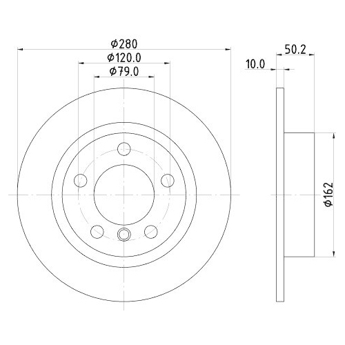 Bremsscheibe Hella 8DD 355 123-001 Pro f&uuml;r Mini Hinterachse