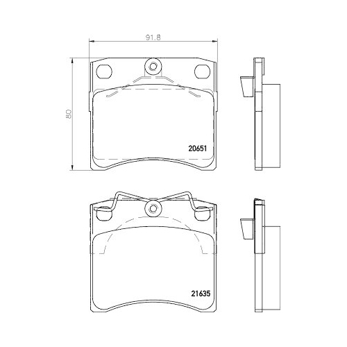 Bremsbelagsatz Scheibenbremse Hella 8DB 355 018-381 f&uuml;r Audi Seat Skoda VW Amc