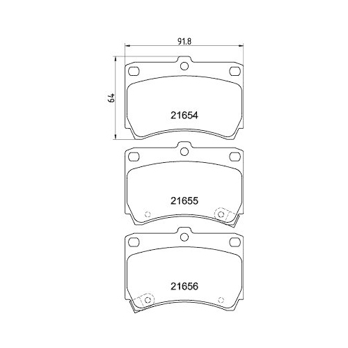 Bremsbelagsatz Scheibenbremse Hella 8DB 355 016-431 f&uuml;r Mazda Mitsubishi Nissan