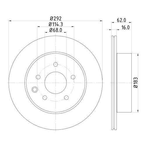Bremsscheibe Hella 8DD 355 118-711 Pro f&uuml;r Nissan Porsche Renault Infiniti