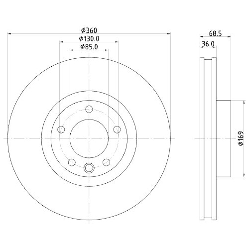Bremsscheibe Hella 8DD 355 123-191 Pro High Carbon f&uuml;r Audi Porsche Seat Skoda