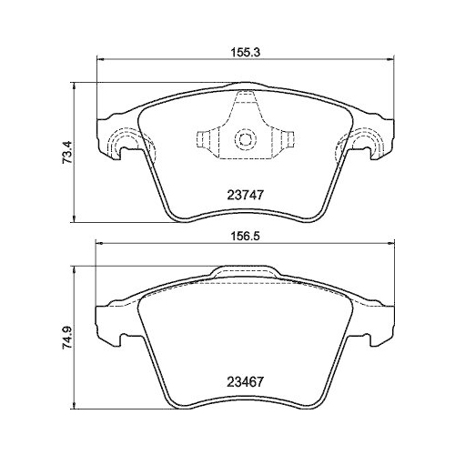 Bremsbelagsatz Scheibenbremse Hella 8DB 355 013-821 f&uuml;r Audi Seat Skoda VW