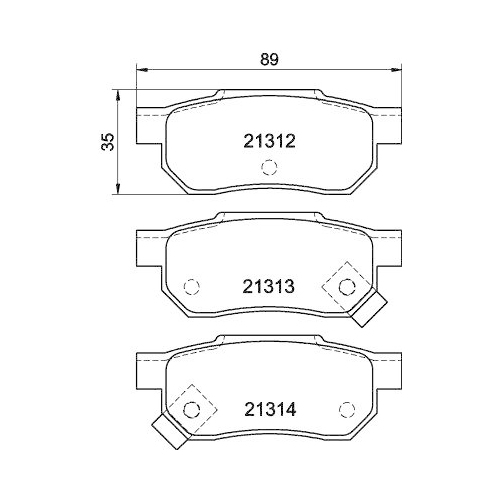 Bremsbelagsatz Scheibenbremse Hella 8DB 355 005-731 f&uuml;r Honda Isuzu Mazda MG