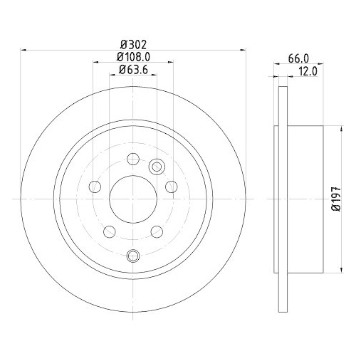 Bremsscheibe Hella 8DD 355 118-911 Pro f&uuml;r Land Rover Hinterachse