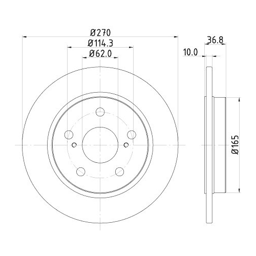 Bremsscheibe Hella 8DD 355 118-971 Pro f&uuml;r Toyota Hinterachse