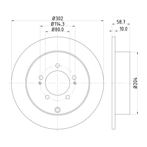 Bremsscheibe Hella 8DD 355 119-061 Pro für Citroën Mitsubishi Peugeot