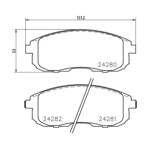 Bremsbelagsatz Scheibenbremse Hella 8DB 355 012-901 f&uuml;r Nissan Suzuki Infiniti