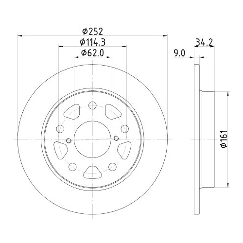 Bremsscheibe Hella 8DD 355 132-191 Pro f&uuml;r Suzuki Hinterachse