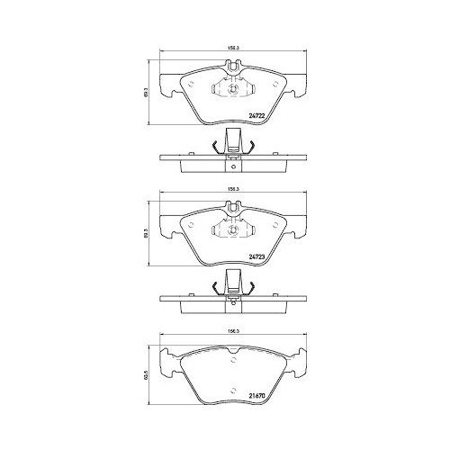 Bremsbelagsatz Scheibenbremse Hella 8DB 355 014-291 f&uuml;r Mercedes Benz Nissan