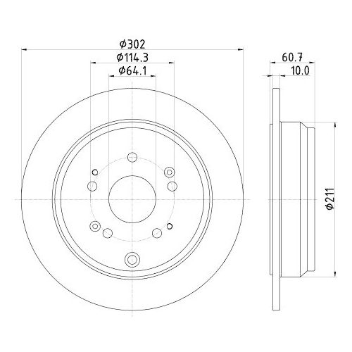 Bremsscheibe Hella 8DD 355 119-221 Pro f&uuml;r Honda Hinterachse