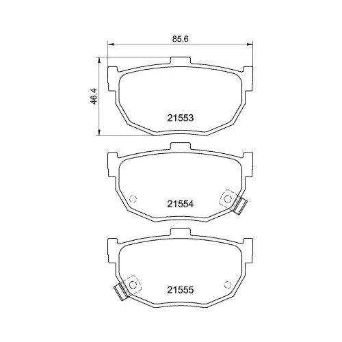 Bremsbelagsatz Scheibenbremse Hella 8DB 355 006-411 f&uuml;r Mazda Nissan Suzuki Kia