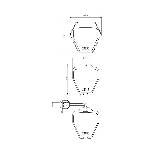Brake Pad Set Disc Brake Hella 8DB 355 009-031 for Audi Seat Skoda VW Front Axle