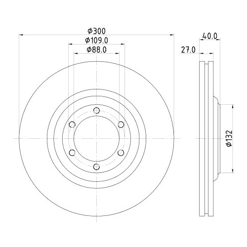 Bremsscheibe Hella 8DD 355 125-231 Pro f&uuml;r Isuzu Chevrolet Vorderachse