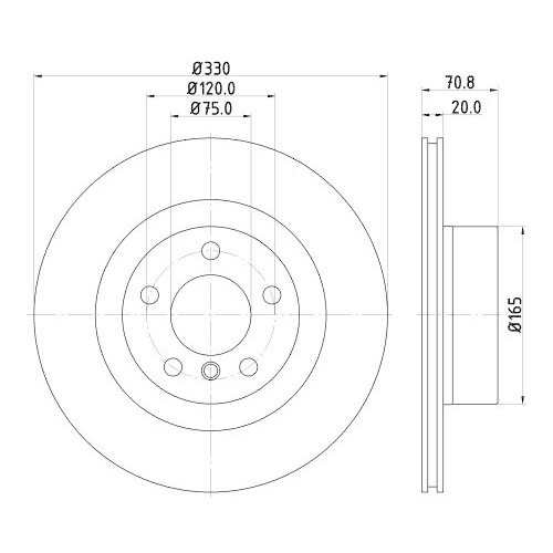 Bremsscheibe Hella 8DD 355 129-811 Pro High Carbon für Bmw Hinterachse