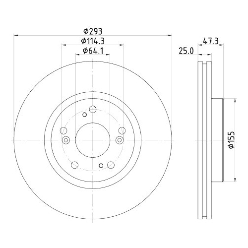 Bremsscheibe Hella 8DD 355 119-571 Pro f&uuml;r Honda Vorderachse