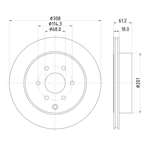 Bremsscheibe Hella 8DD 355 131-391 Pro f&uuml;r Mercedes Benz Mercedes Benz Nissan