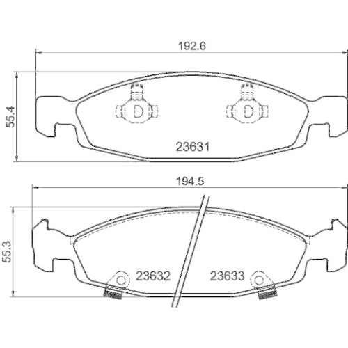 Brake Pad Set Disc Brake Hella 8DB 355 009-881 for Chrysler Jeep Front Axle