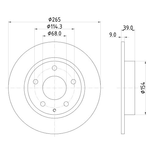 Bremsscheibe Hella 8DD 355 120-461 Pro f&uuml;r Mazda Mazda (changan) Hinterachse