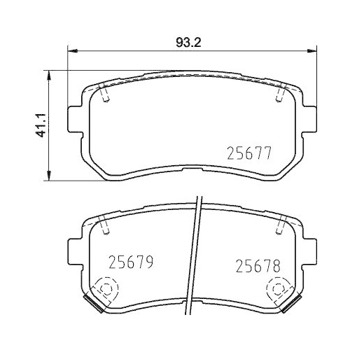 Bremsbelagsatz Scheibenbremse Hella 8DB 355 020-851 f&uuml;r Hyundai Kia Amc