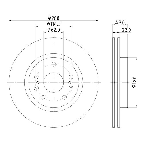 Brake Disc Hella 8DD 355 120-521 Pro for Suzuki Suzuki (changan) Front Axle