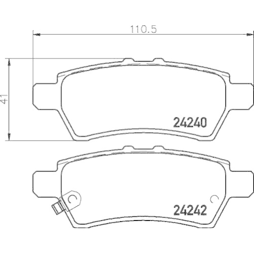 Bremsbelagsatz Scheibenbremse Hella 8DB 355 012-081 f&uuml;r Nissan Infiniti