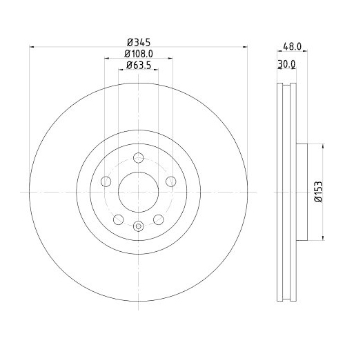 Bremsscheibe Hella 8DD 355 126-371 Pro High Carbon f&uuml;r Volvo Polestar