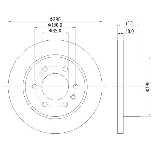 Bremsscheibe Hella 8DD 355 131-841 Pro f&uuml;r Mercedes Benz Mercedes Benz