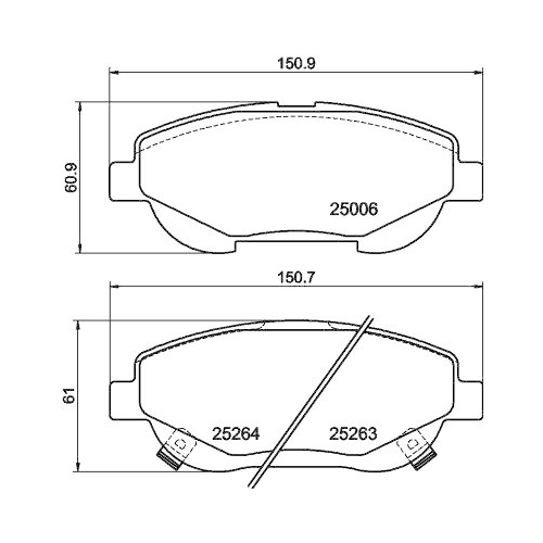 Brake Pad Set Disc Brake Hella 8DB 355 015-691 for Toyota Front Axle