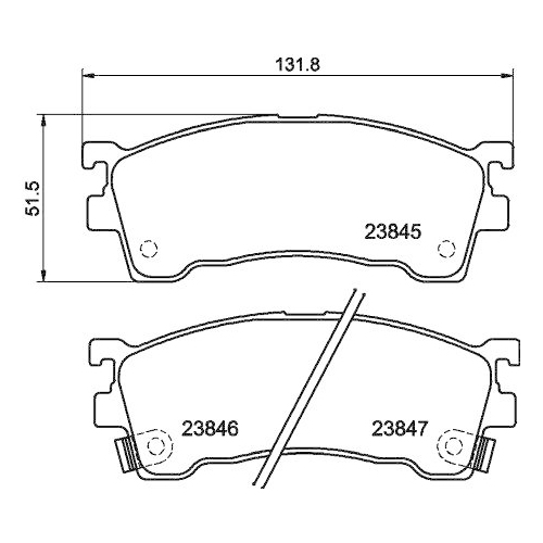 Bremsbelagsatz Scheibenbremse Hella 8DB 355 006-621 f&uuml;r Ford Mazda Mitsubishi