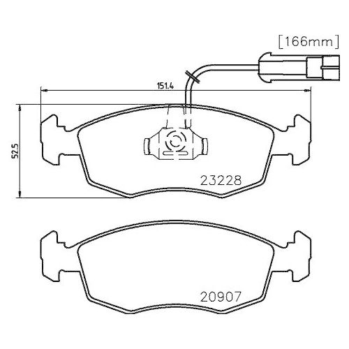 Bremsbelagsatz Scheibenbremse Hella 8DB 355 008-521 f&uuml;r Fiat Ferrari Vorderachse