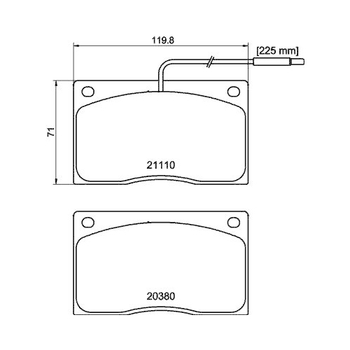 Bremsbelagsatz Scheibenbremse Hella 8DB 355 005-931 f&uuml;r Jaguar Renault