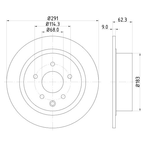 Bremsscheibe Hella 8DD 355 122-421 Pro f&uuml;r Nissan Infiniti Nissan (dfac) Samsung