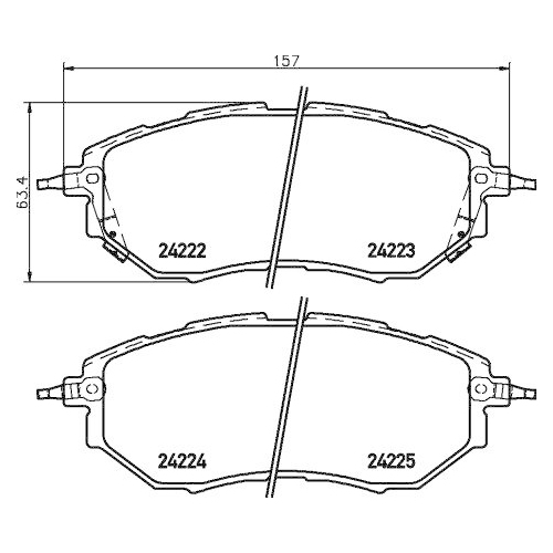 Bremsbelagsatz Scheibenbremse Hella 8DB 355 012-031 f&uuml;r Honda Subaru Vorderachse