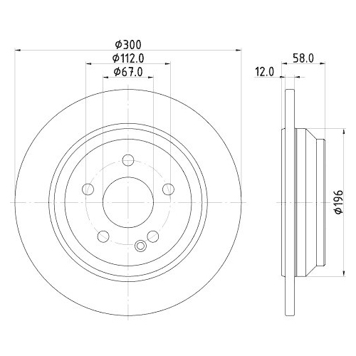 Bremsscheibe Hella 8DD 355 122-441 Pro f&uuml;r Mercedes Benz Mercedes Benz
