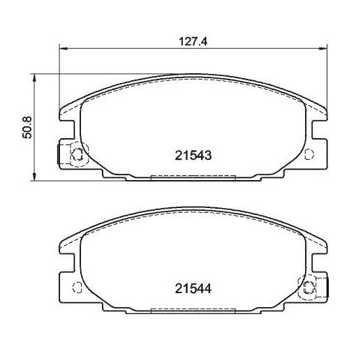 Bremsbelagsatz Scheibenbremse Hella 8DB 355 016-341 f&uuml;r Bedford Isuzu Opel