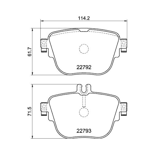Bremsbelagsatz Scheibenbremse Hella 8DB 355 032-161 f&uuml;r Mercedes Benz