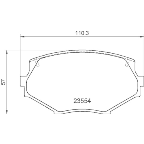 Bremsbelagsatz Scheibenbremse Hella 8DB 355 016-861 f&uuml;r Mazda Mitsubishi Nissan